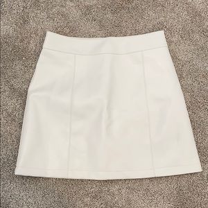 White fo leather skirt